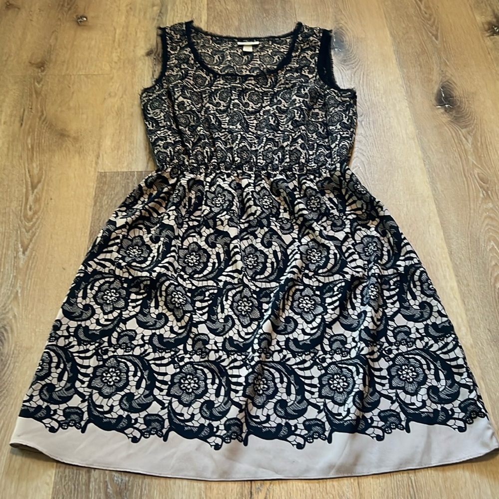 Rodarte x Target Dress, Medium, Tan and Black Sleeveless